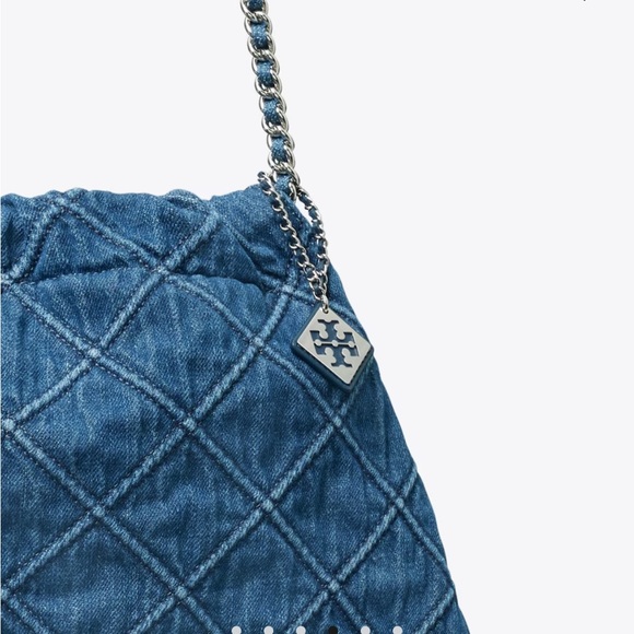 Tory Burch FLEMING SOFT DENIM HOBO BAG - Picture 3 of 6
